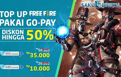 Cara Beli Free Fire GOPAY Diskon Cashback 50%