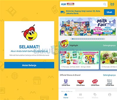 Pendaftaran Klik Indomaret sudah selesai