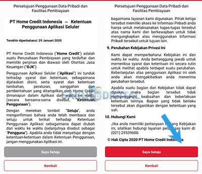 kebawah pilih Setuju