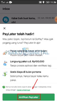 Klik Aktifkan Paylater