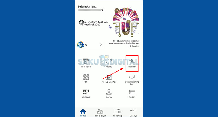 2 Pilih Menu Transfer 1