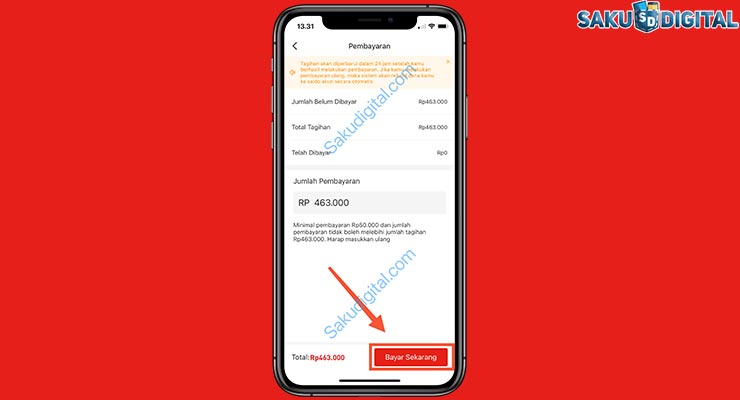 5 Klik Bayar Sekarang