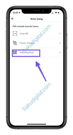 3 Pilih Rekening Bank