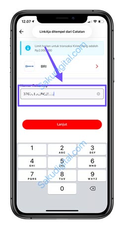 6 Input Nomor Rekening