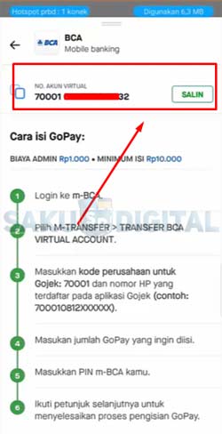 6 Salin Kode Virtual Account Gopa BCA