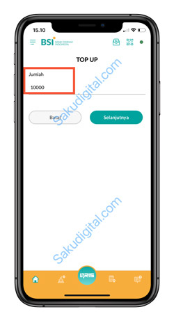 6 Tentukan Nominal Top Up