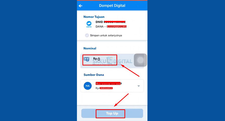 7 Tentukan Nominal Top Up