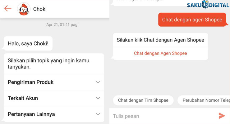 1 Lewat Chat dengan Shopee