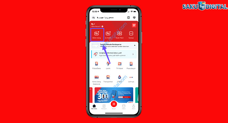 14 Pilih Menu Kirim Uang