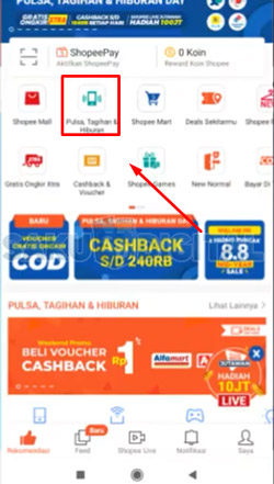 2 Klik Menu Pulsa Tagihan Hiburan