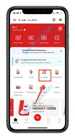 2 Pilih Menu TV Kabel