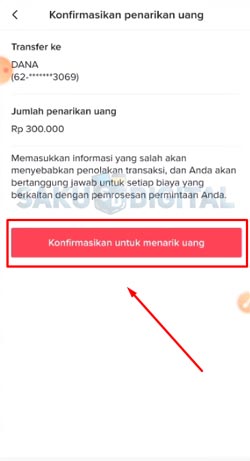 14 Klik Konfirmasi Untuk Menarik Uang