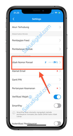 4 Tap Menu Ubah Nomor Ponsel