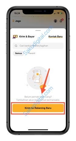 3 Klik Kirim Ke Rekening Baru