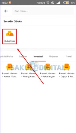 3 Pilih Menu Buka Emas