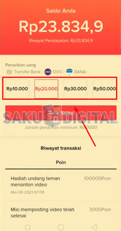 4 Tentukan Nominal Penarikan