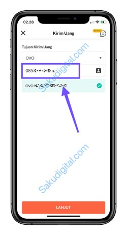 5 Input Nomor HP OVO