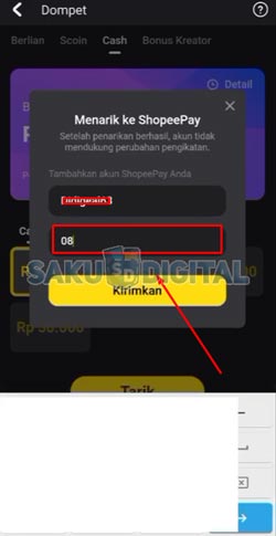 8 Input Nomor HP Terdaftar di ShopeePay