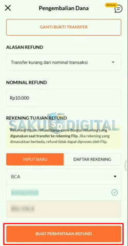 8 Klik Buat Permintaan Refund