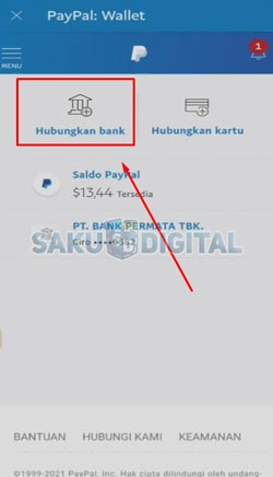 9 Klik Hubungkan Bank