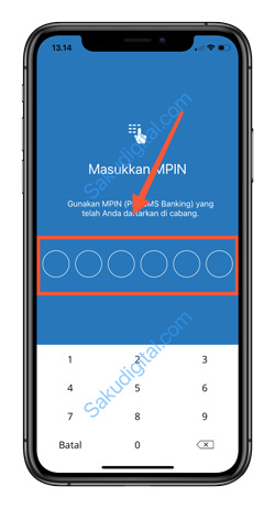 9 Masukkan MPIN Mandiri Online