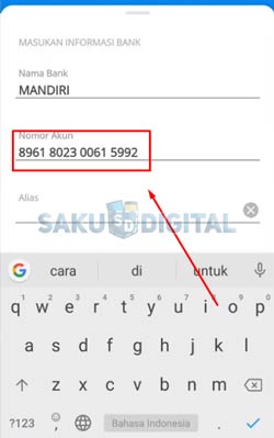 12 Input Nomor Rekening