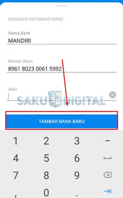 13 Klik Tambah Bank Baru