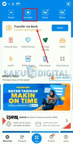 2 Klik Menu Isi Saldo