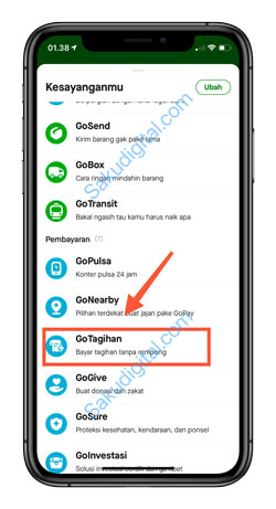 2 Pilih Menu GoTagihan 1