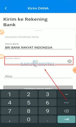 4 Masukkan Nomor Rekening