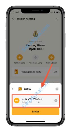 7 Masukkan Nomor HP Gopay