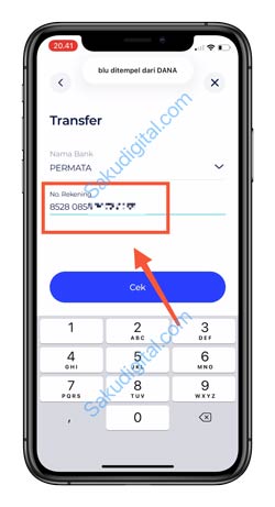 11 Input Nomor Rekening
