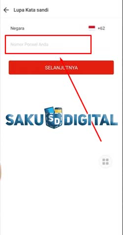 3 Masukkan Nomor HP Terdaftar