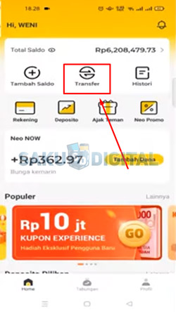 7 Pilih Menu Transfer 1