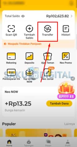 8 Pilih Menu Transfer