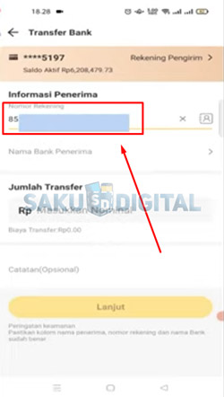 9 Input Kode Virtual Account