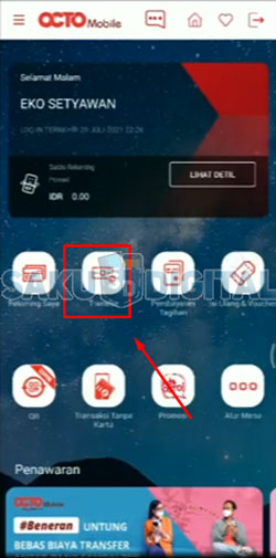 18. Pilih Menu Transfer