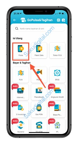 3 Klik Menu Pulsa