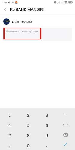 Masukkan Nomor Rekening