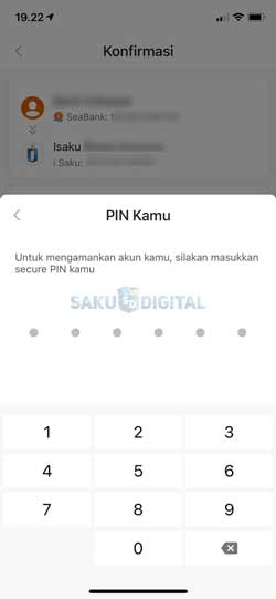 Masukkan PIN SeaBank 1