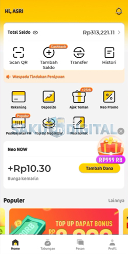 1 Buka Aplikasi NeoBank