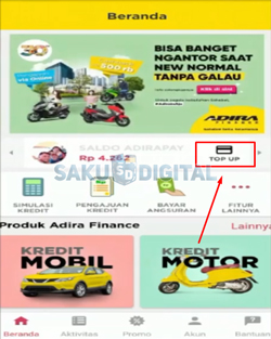 2 Klik Menu Top Up