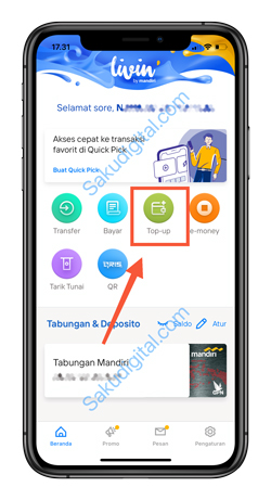 3 Pilih Menu Top Up