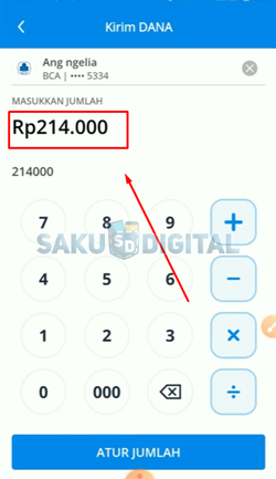 5 Tentukan Nominal Kirim Uang