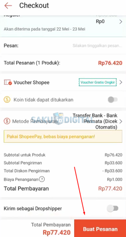 6 Klik Buat Pesanan 1