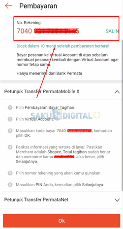 7 Salin Nomor Virtual Account