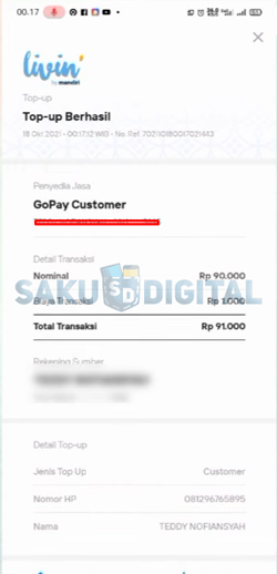 10 Cara Top Up Gopay Lewat Livin By Mandiri