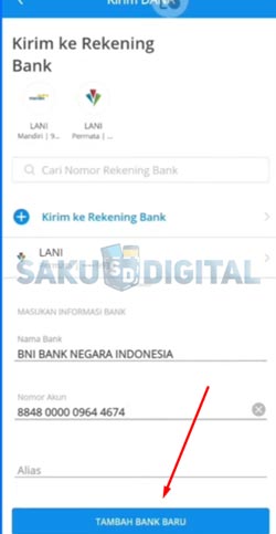 13 Klik Tambah Bank Baru