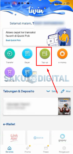 3 Pilih Menu Top Up