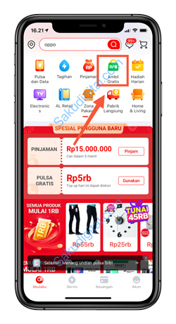 2 Klik Menu Ambil Barang Gratis